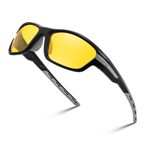 FEISEDY Polarisierte Sonnenbrille Herren Damen Square TR90 Rahmen Brille für Fischen Fahren mit UV400 Schutz B0150 von FEISEDY