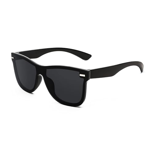 FEISEDY Randlose Sonnenbrille Verspiegelt Herren Damen One Piece Dunkle Gläser mit UV400 Schutz B4114 von FEISEDY