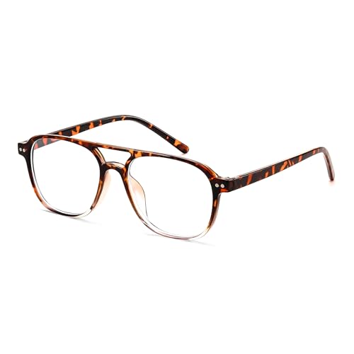 FEISEDY Retro 70er Jahre Blaulichtfilter Brille Damen Herren Computerbrille PC Gaming Brillen B0141 von FEISEDY