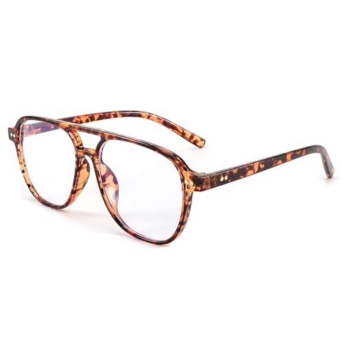 FEISEDY Retro 70er Jahre Blaulichtfilter Brille Damen Herren Ohne Stärke Blaulicht-blockierende Computerbrille B2387 von FEISEDY