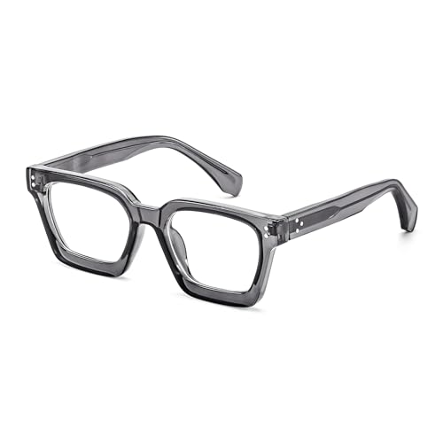 FEISEDY Blaulichtfilter Nerdbrille Herren Damen Chunky Quadratisch Blaulicht-Blockierende Computerbrille Gaming Brille B0101 von FEISEDY