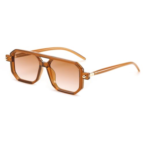 FEISEDY Retro 70er Jahre Sonnenbrille Damen Herren Vintage Flache Quadratische Brille mit UV400-Schutz B2622 FEISEDY Retro 70er Jahre Sonnenbrille Damen Herren Vintage Flache Quadratische Brille mit UV400-Schutz B2622 von FEISEDY