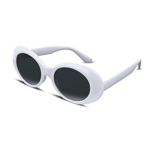 FEISEDY Retro Ovale Clout Goggles Sonnenbrillen Runde Grosse Linse Kurt Cobain sonnenbrille für Damen & Herren B2253 von FEISEDY