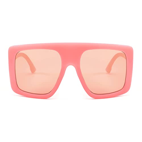 FEISEDY Sonnenbrille Damen Groß Unisex XXL Flat Top Brillen Herren Übergroß mit Square Rahmen und Resinscheibe B5040 von FEISEDY