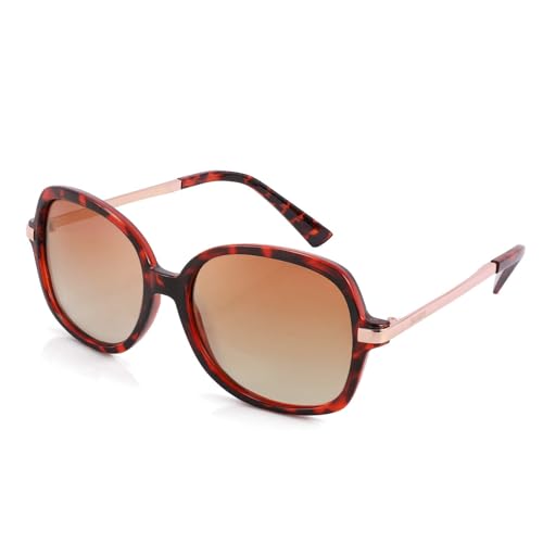 FEISEDY Sonnenbrille Damen Polarisiert Klassische Vintage 80er Brille für Frauen mit UV400 Schutz und Elegante Metallbügel B2683 von FEISEDY