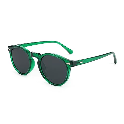 FEISEDY Sonnenbrille Damen Polarisiert Runde Brille Herren Vintage Klein mit UV400 Schutz B2355 von FEISEDY