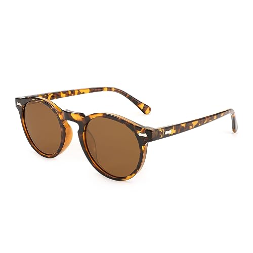 FEISEDY Sonnenbrille Damen Polarisiert Runde Brille Herren Vintage Klein mit UV400 Schutz B2355 von FEISEDY