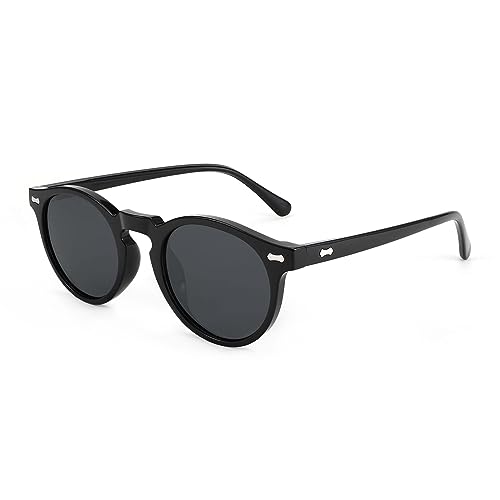 FEISEDY Sonnenbrille Damen Polarisiert Runde Brille Herren Vintage Klein mit UV400 Schutz B2355 von FEISEDY