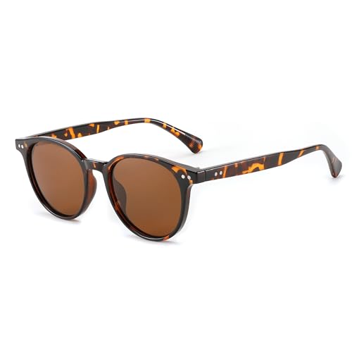 FEISEDY Sonnenbrille Rund Polarisiert Damen Herren Vintage Klein Brille mit UV400 Schutz B2808 von FEISEDY