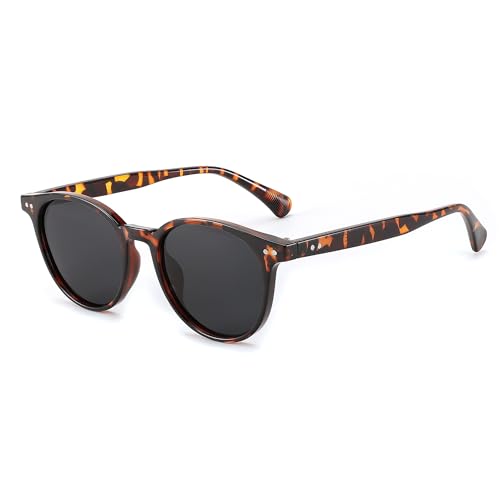 FEISEDY Sonnenbrille Rund Polarisiert Damen Herren Vintage Klein Brille mit UV400 Schutz B2808 von FEISEDY