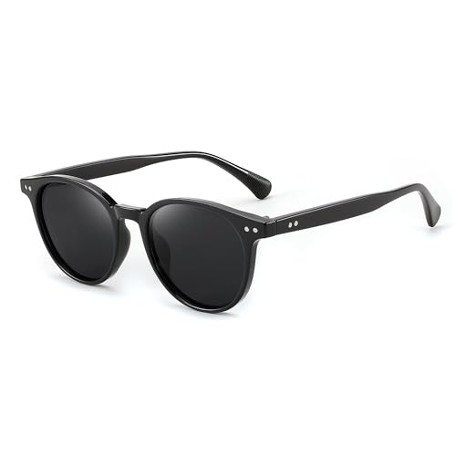 FEISEDY Sonnenbrille Rund Polarisiert Damen Herren Vintage Klein Brille mit UV400 Schutz B2808 von FEISEDY