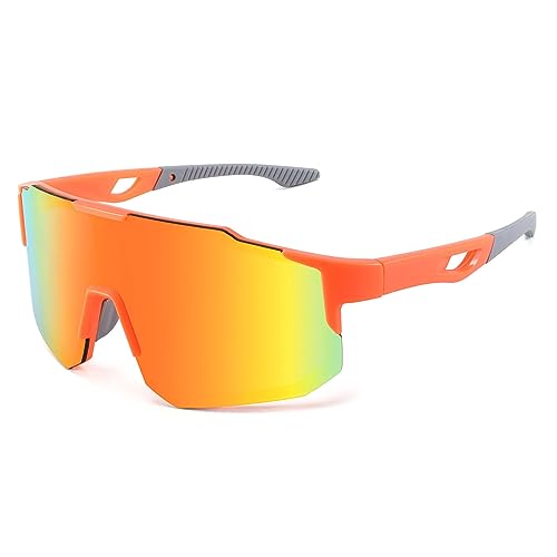 FEISEDY Sport Sonnenbrille Herren Damen Fahrradbrille Radbrille Verspiegelt Sportbrille für MTB Rennrad Radfahren Biking Laufen Enduro mit UV400 Schutz B2388 von FEISEDY