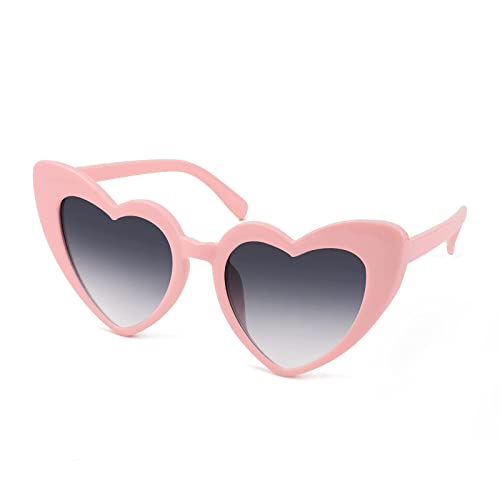 FEISEDY Herz Sonnenbrille Damen Herzform Brille Kiss Me Herzbrille 90er Jahre Hippie Gläser Brille Herzchen B2421 von FEISEDY