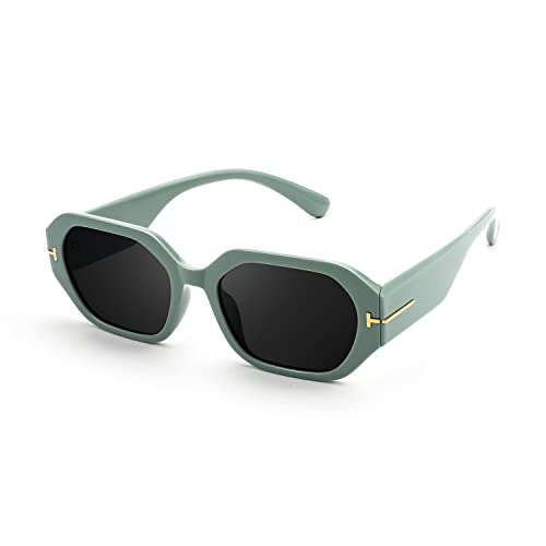 FEISEDY Vintage Rechteckige Sonnenbrille Damen Schmal Retro Brillen für Herren Unisex mit UV400 Schutz B2912 von FEISEDY