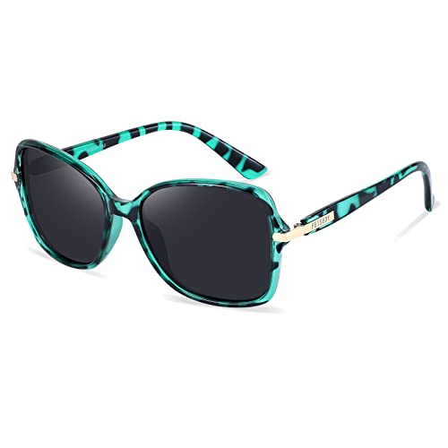 FEISEDY Vintage Trendy Quadrat Polarisierte Sonnenbrille Cateye Damen Elegante Ovale Sonnenbrille für Frauen Männer B2760 von FEISEDY