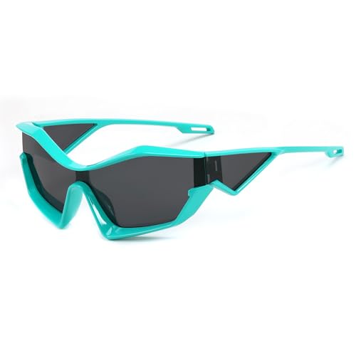 FEISEDY Y2K Futuristische Sonnenbrille Punk Techno Brillen Coole Schnell Brille Rave Konzert Alien Partybrille mit UV-Schutz B9131 von FEISEDY