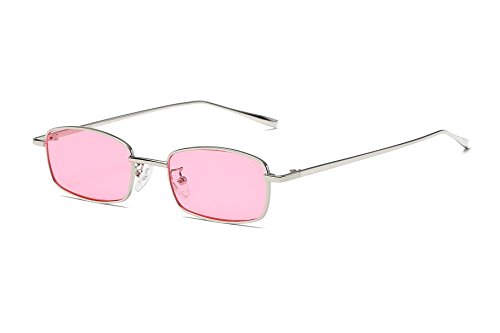 FEISEDY klassische dünne Sonnenbrille rechteckig Retro klein Metall Rahmen Farbe Bonbons B2295 von FEISEDY