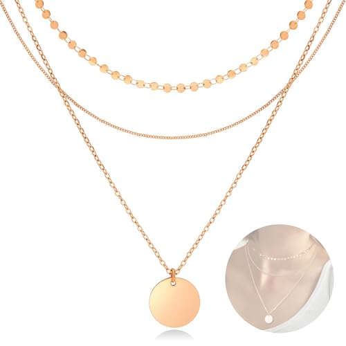 FEITENGU kette rosegold damen,kette,Halskette Damen Rosegold,Edelstahl Kette Damen,kette rosegold,Beste Schmuck Rosegold Damen Geschenke,Weihnachten Thanksgiving Valentinstag Muttertag von FEITENGU