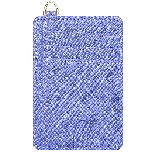 FEITH&FELLY Schlanke, minimalistische Vordertasche, RFID-blockierend, Kreditkartenetui für Damen und Herren, Saffiano Purple, Classic von FEITH&FELLY