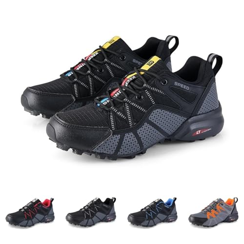 FELDLUFT Herren Leichtes Traillaufschuhe Orthopädische schmerzlindernde Komfort Wanderschuhe mit extra Dämpfung, breiter Zehenbox & Rutschfester Sohle – wasserfest & ergonomisch für Wandern von FELDLUFT