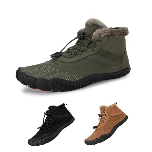 FELDLUFT Thermo Premium Winter Barfussschuhe für Herren und Damen, Wasserfeste Warm Gefüttert Winterschuhe, Barfußschuhe Traillaufschuhe mit rutschfest Sohle & Breiter Zehenbox von FELDLUFT