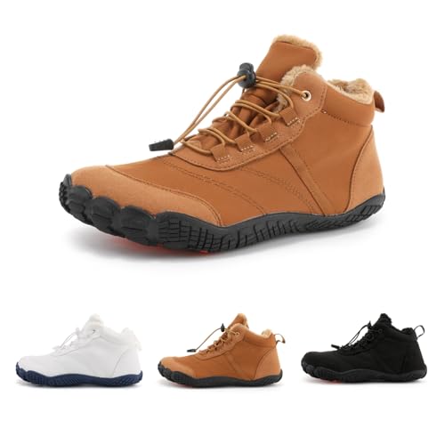 FELDLUFT Thermo V2 - Premium Wasserabweisende Barfussschuhe Warm Gefüttert Winterschuhe Barfußschuhe Traillaufschuhe mit rutschfest Sohle & Breiter Zehenbox für Damen Herren von FELDLUFT
