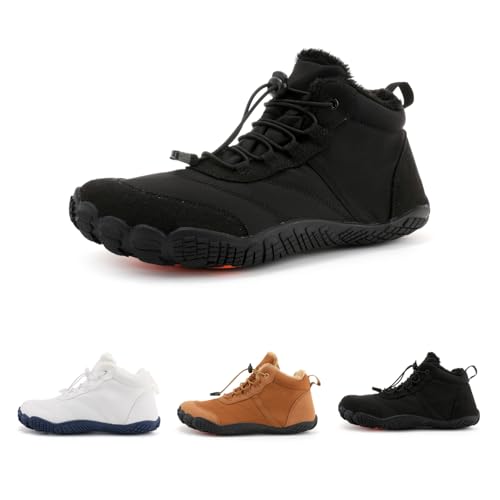 FELDLUFT Thermo V2 - Premium Wasserabweisende Barfussschuhe Warm Gefüttert Winterschuhe Barfußschuhe Traillaufschuhe mit rutschfest Sohle & Breiter Zehenbox für Damen Herren von FELDLUFT
