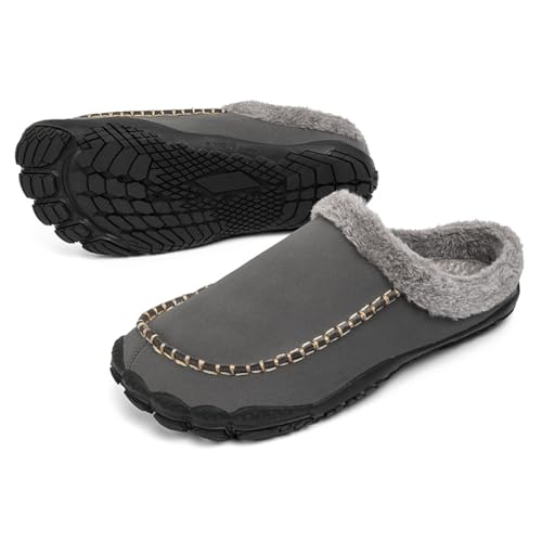 FELDLUFT Thermo V2 Pro Barfuß-Hausschuhe – Gefütterte, Komfortable Hausschuhe mit Fleece für Damen und Herren – Warme, Kuschelige Hausschuhe für Natürliche Bewegung und Kalte Wintertage von FELDLUFT