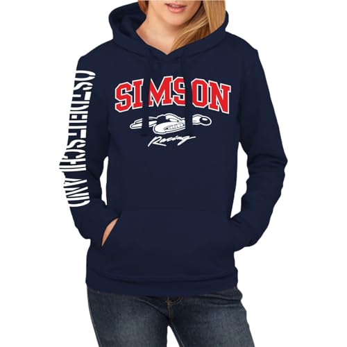 FELDWEGHEIZER Damen Mädchen Kapuzenpullover Simson Racing Hoodie DDR unser Osten Motorrad von FELDWEGHEIZER