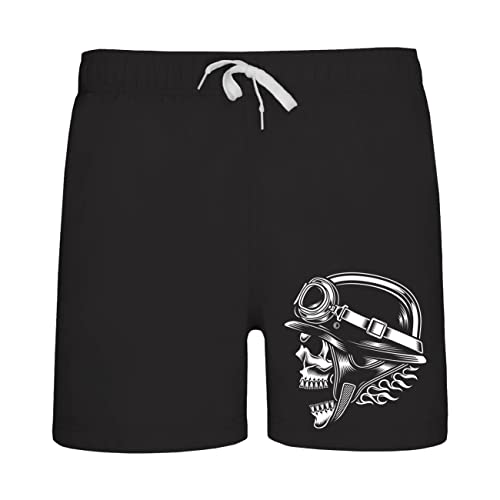 FELDWEGHEIZER Herren Badehose Short Biker Skull Größe M - 3XL von FELDWEGHEIZER