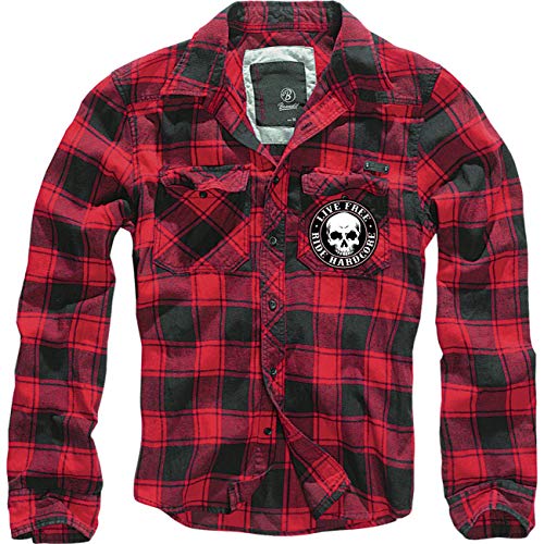 FELDWEGHEIZER Herren Holzfällerhemd Langarm Biker Live Free Ride Hardcore Motorrad Club von FELDWEGHEIZER