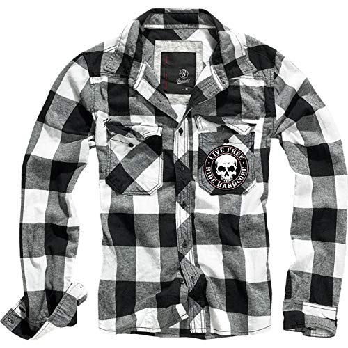 FELDWEGHEIZER Herren Holzfällerhemd Langarm Biker Live Free Ride Hardcore Motorrad Club von FELDWEGHEIZER
