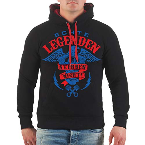 FELDWEGHEIZER Herren Kapuzenpullover Biker Echte Legenden sterben Nicht Größe S - 5XL von FELDWEGHEIZER