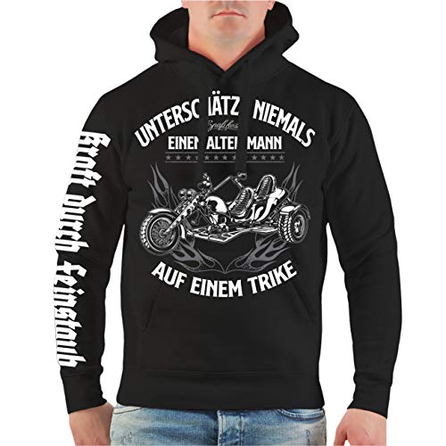FELDWEGHEIZER Herren Kapuzenpullover Triker Unterschätze Niemals einen Alten Mann auf einem Trike Größe S - 5XL von FELDWEGHEIZER