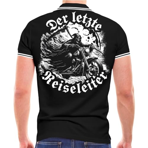 FELDWEGHEIZER Herren Poloshirt Polohemd Der letzte Reiseleiter Chopper Verein Club Alter Mann (mit Rückendruck) Größe S - 5XL von FELDWEGHEIZER