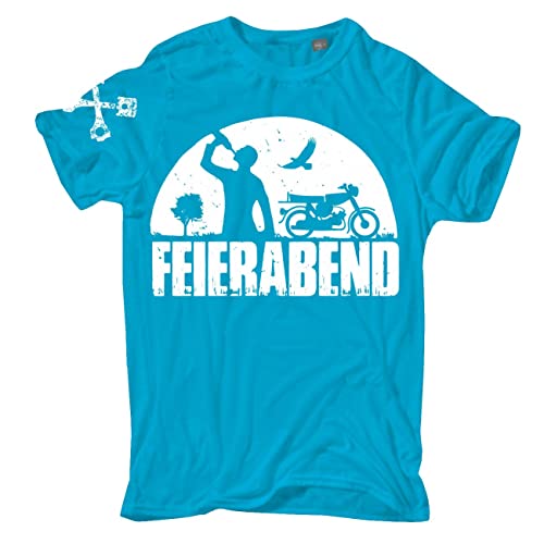 Herren T-Shirt Motorrad Feierabend Größe S - 5XL von FELDWEGHEIZER