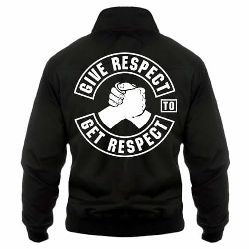 FELDWEGHEIZER Herren Harrington Jacke Give Respect MC Biker Brotherhood Bruderschaft motorrad von FELDWEGHEIZER