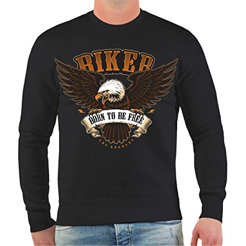 FELDWEGHEIZER Männer und Herren Sweatshirt Biker Born to be Free Größe S - 4XL von FELDWEGHEIZER