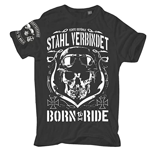 FELDWEGHEIZER Tshirt Herren Stahl VERBINDET Biker Motorrad Sprüche Größe S bis 5XL von FELDWEGHEIZER