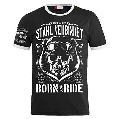 FELDWEGHEIZER Tshirt Herren Stahl VERBINDET Biker Motorrad Sprüche Größe S bis 5XL von FELDWEGHEIZER