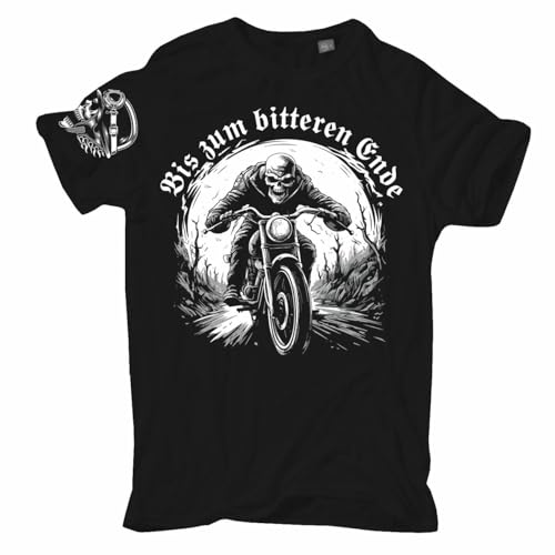 FELDWEGHEIZER Übergrößen Herren Tshirt Motorrad Biker Motiv Bis zum bitteren Ende Größe 3XL - 8XL von FELDWEGHEIZER