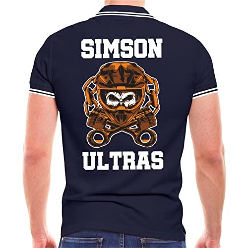 Herren Poloshirt Polohemd Simson Ultras Moped Ostdeutschland Sprüche (mit Rückendruck) Größe S - 5XL von FELDWEGHEIZER