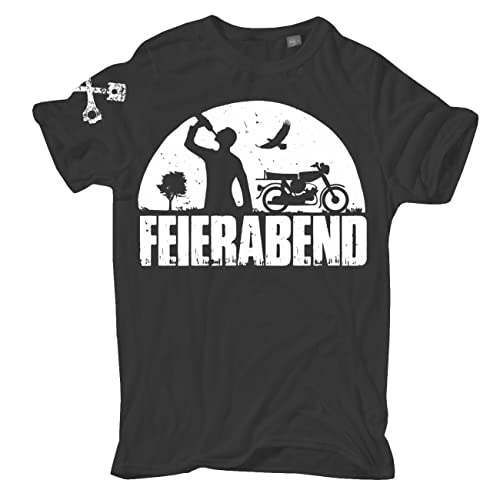 Herren T-Shirt Motorrad Feierabend Größe S - 5XL von FELDWEGHEIZER