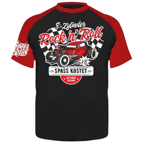 Herren T-Shirt Spass kostet 8 Zylinder Rockn Roll hot Rod Rockabilly v8 Power Größe S - 5XL von FELDWEGHEIZER