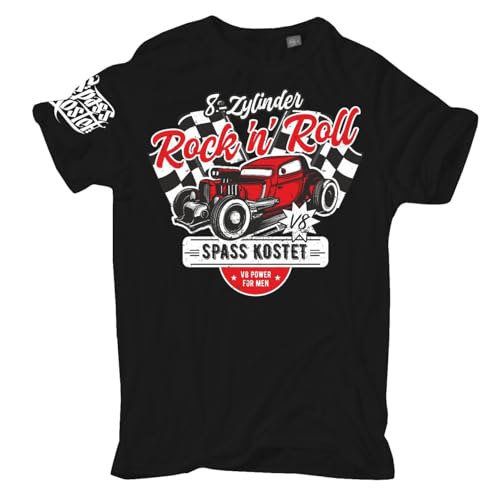 Herren T-Shirt Spass kostet 8 Zylinder Rockn Roll hot Rod Rockabilly v8 Power Größe S - 5XL von FELDWEGHEIZER