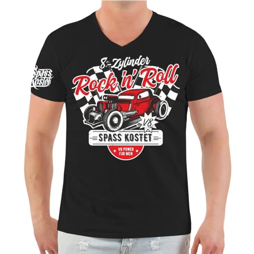 Herren T-Shirt Spass kostet 8 Zylinder Rockn Roll hot Rod Rockabilly v8 Power Größe S - 5XL von FELDWEGHEIZER