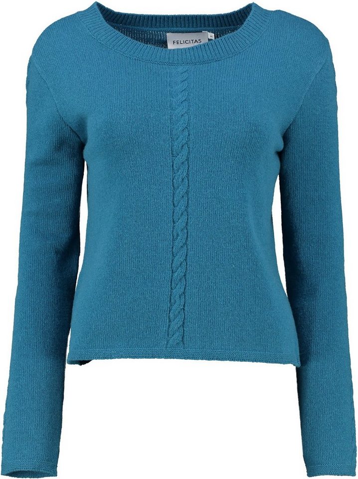 FELICITAS Strickpullover FELICITAS Pullover petrol in warmer Wollmix-Qualität von FELICITAS