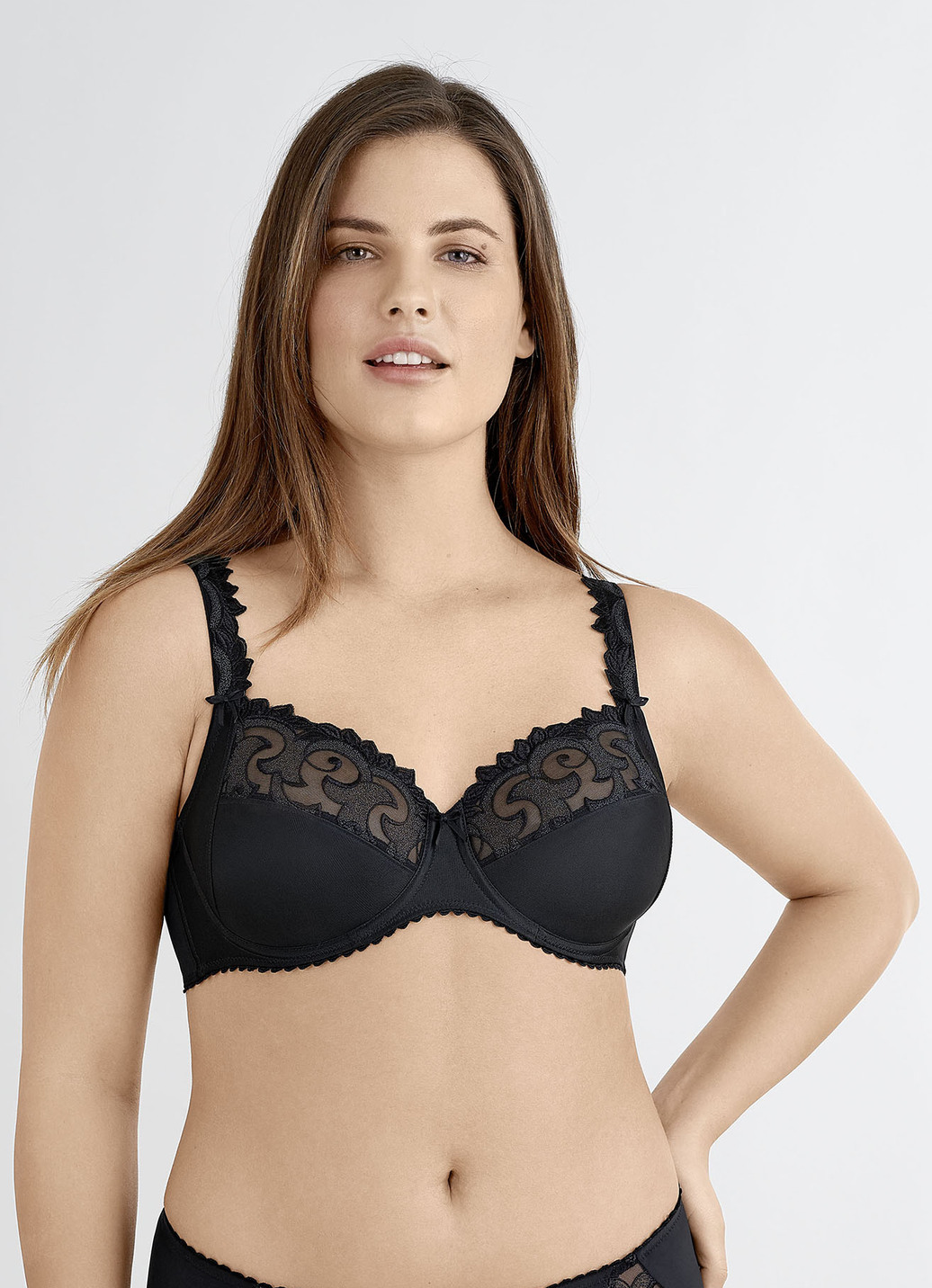 Felina Bügel-BH mit Tüllstickerei, Cup B, Schwarz, Größe 80 von FELINA