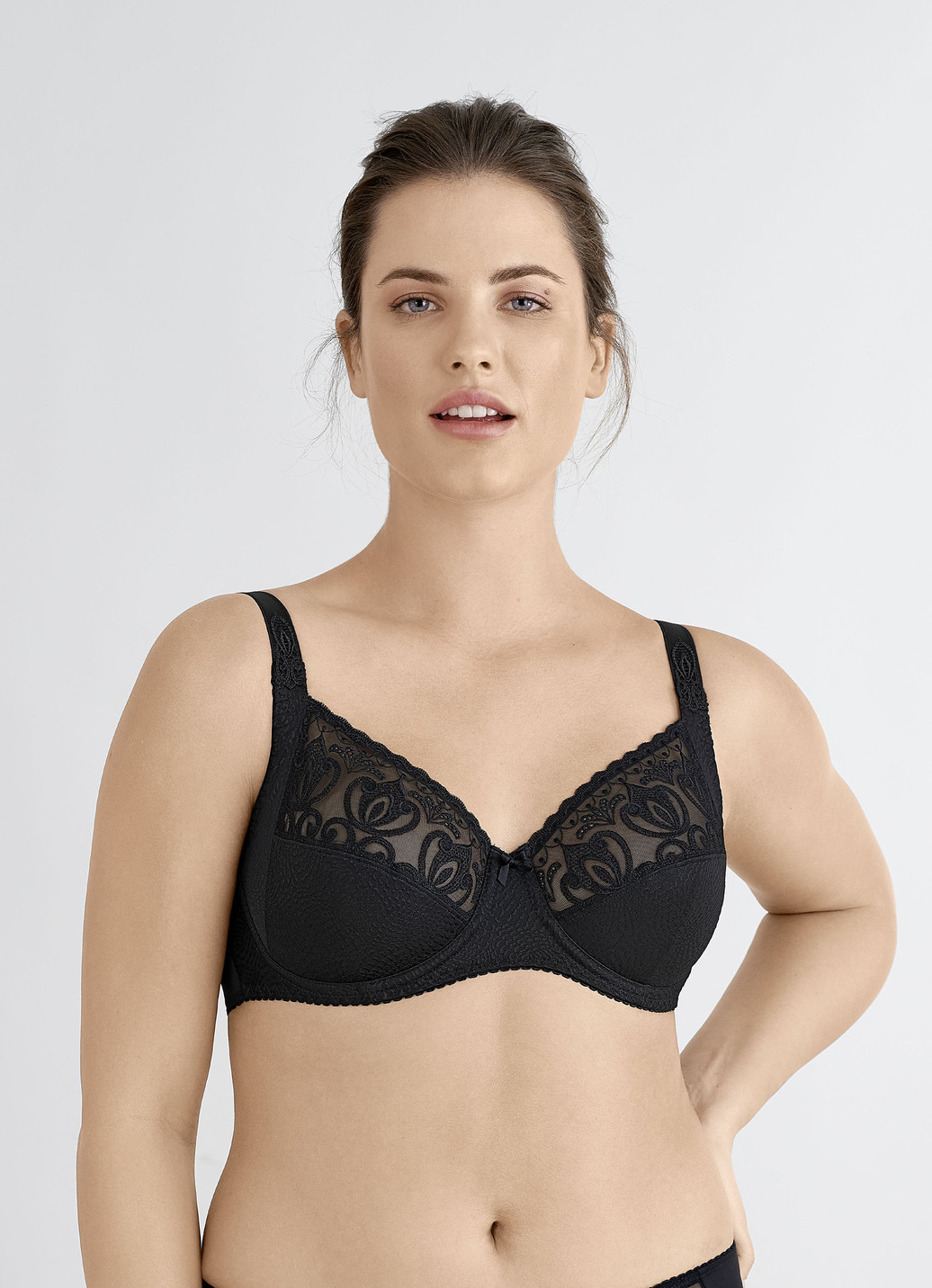 Felina Bügel-BH mit elastischer Stickereispitze, Cup C, Schwarz, Größe 100 von FELINA