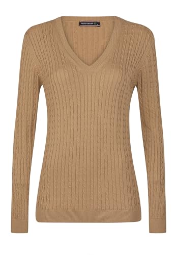 FELIX HARDY Pullover Für Damen V-Ausschnitt Strickpullover Rollkragen Langarm Sweater Winterpullover Pullover Oberteil 100% Baumwolle Regular Fit Camel- M FELIX HARDY Pullover Für Damen V-Ausschnitt Strickpullover Rollkragen Langarm Sweater Winterpullover Pullover Oberteil 100% Baumwolle Regular Fit Camel- M von FELIX HARDY